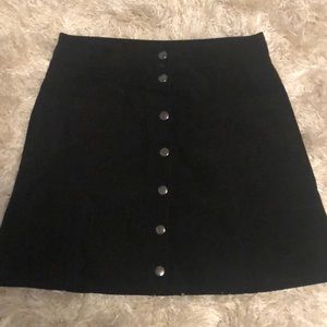 H and M black faux suede skirt